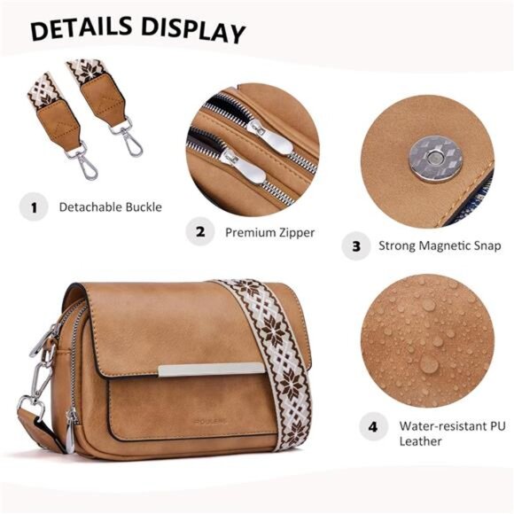 Small Crossbody Bag with Card Slots Camel - Picture 6 of 6